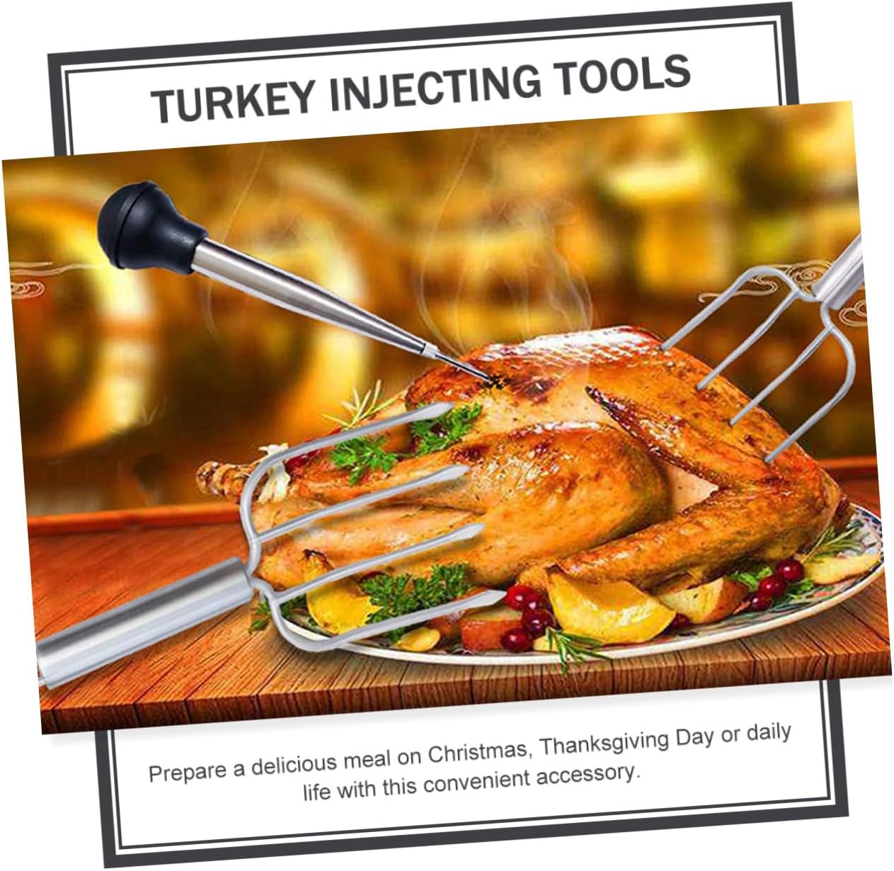 SHOWERORO Turkey Injector Meat Injector Set Convenient Food for Juicy Turkey Ergonomic Design Dishwasher Safe Practical Kitchen Gadget