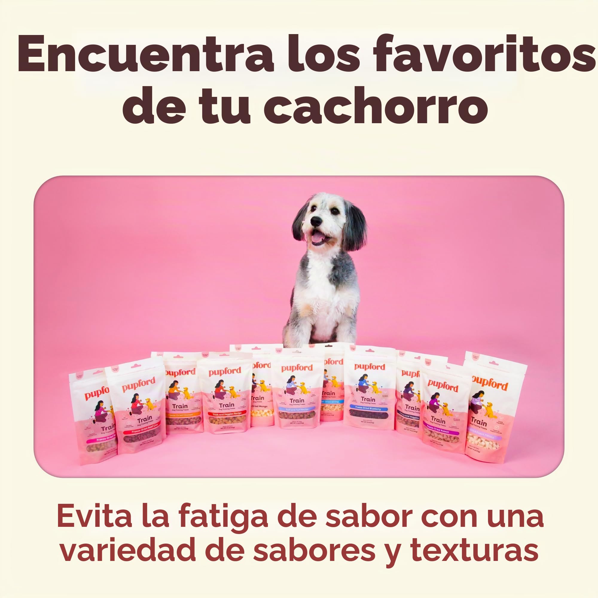 Pupford Golosinas de Entrenamiento liofilizadas de 450 golosinas por Bolsa, Baja en calorías, la recompensa Entrenamiento de Alto Valor (Viene en hígado de Res, Patata Dulce y Pollo)