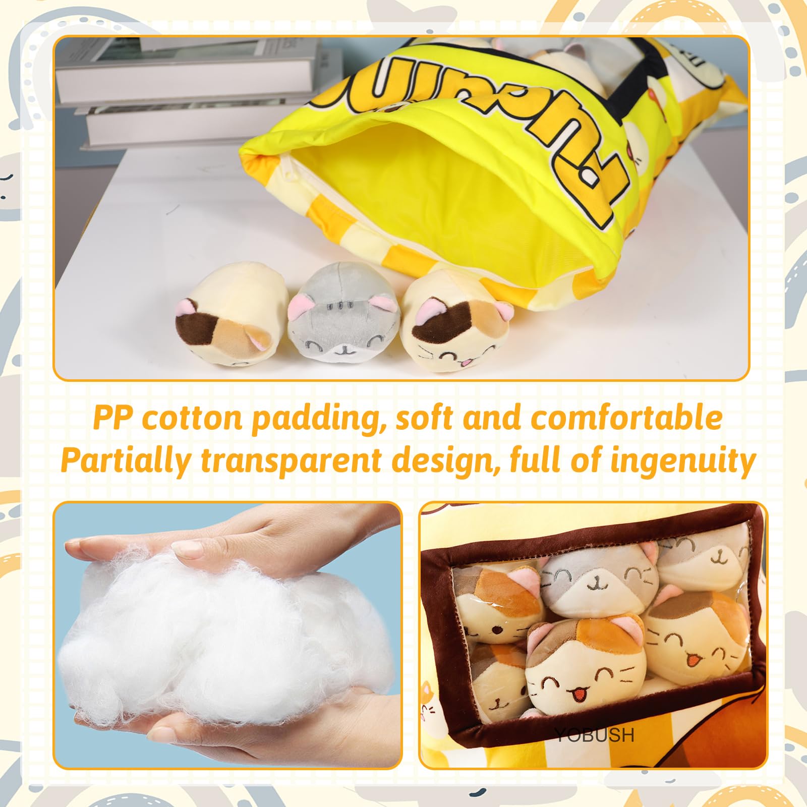 MeHoo Pudding Dog Pillow Plush, Cute Snack Pillow Stuffed Animal Toys - Image 4