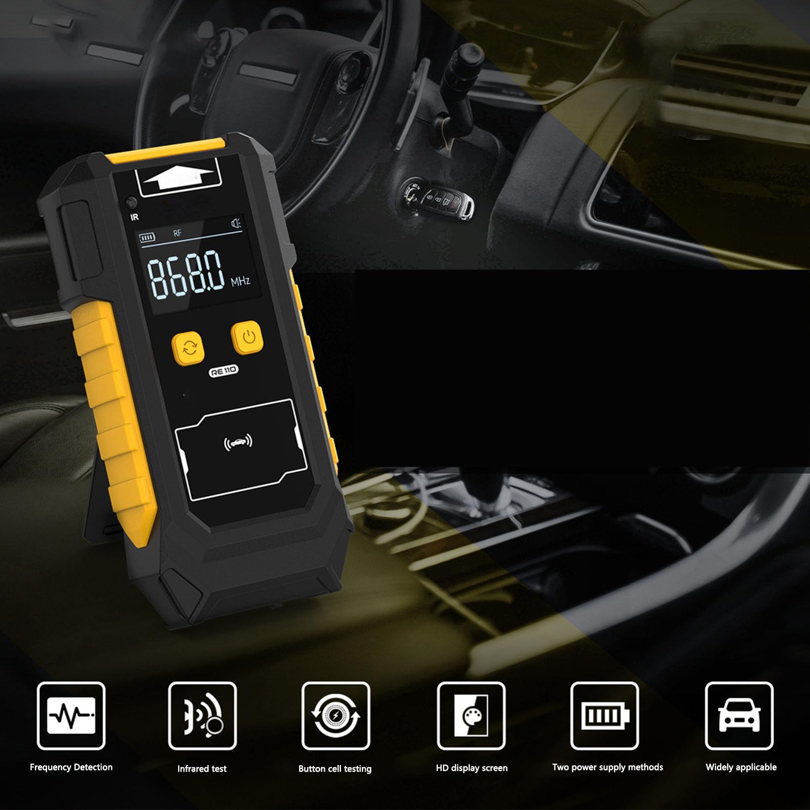 Zdalny Tester Kluczy, Wykrywacz Częstotliwości Kluczyka Samochodowego z obsługą 433/868/902 MHz, Pilot na podczerwień i Tester Akumulatora do Automatycznej Diagnostyki i