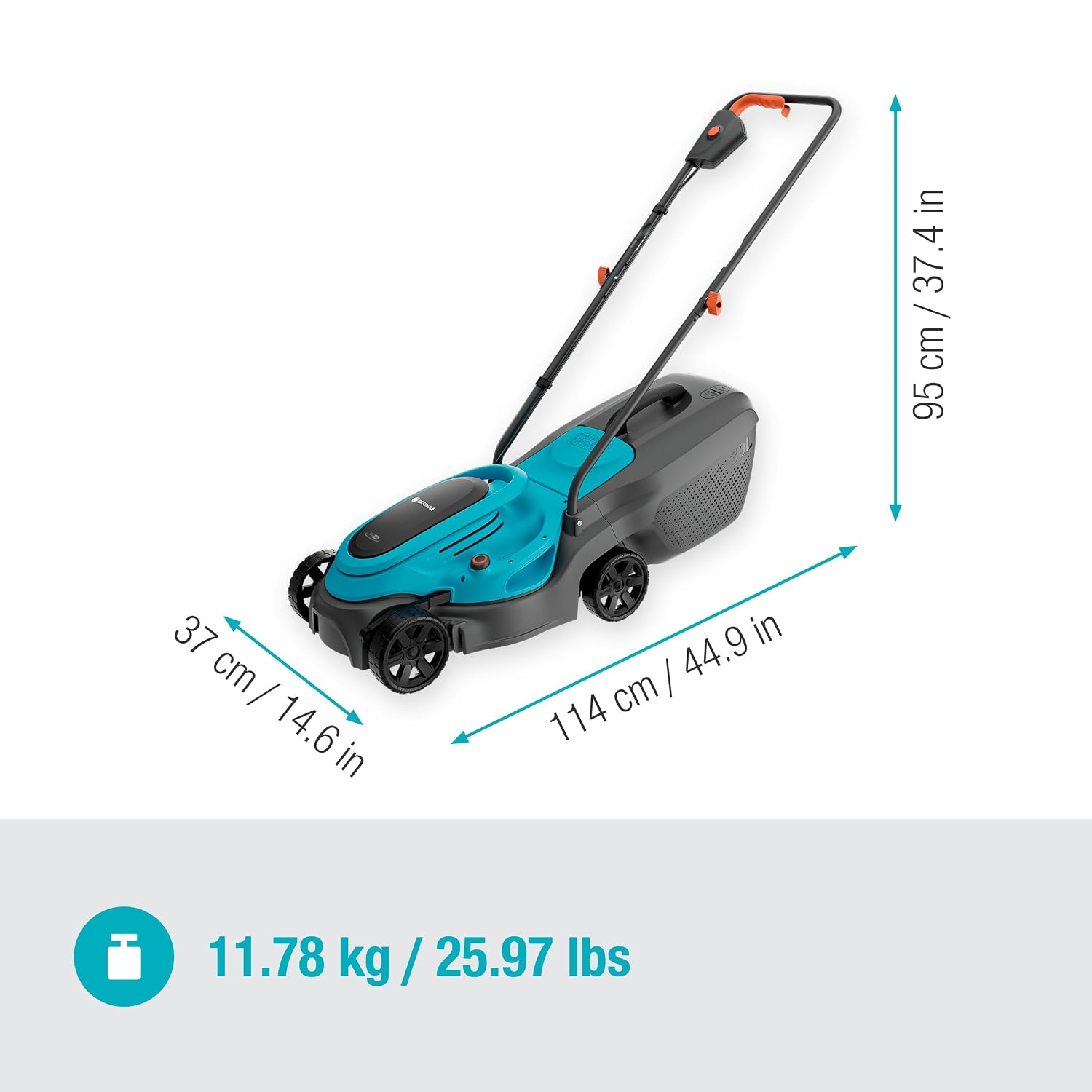 Gardena EasyMax 30/18V Ready-to-Use Set Akku-Rasenmäher, 30 cm Schnittbreite, inkl. Power for All-Akku, kompakt und wendig, ideal für kleine Gärten (14629-20) – Bild 10