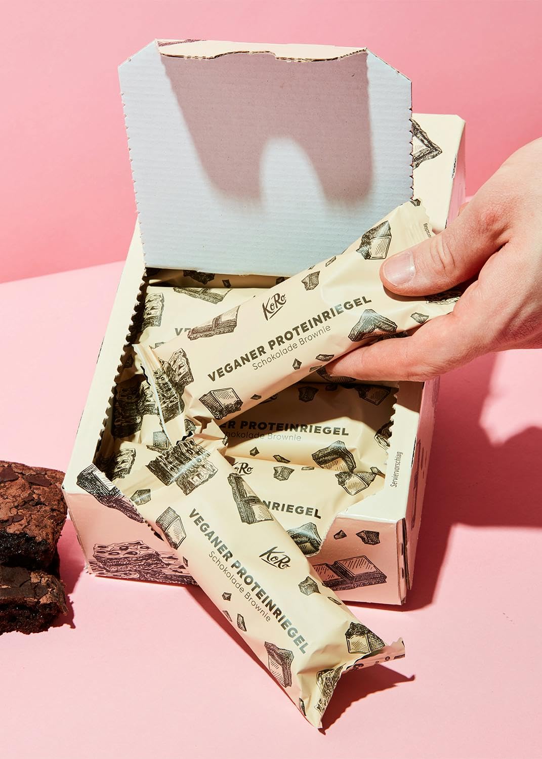 KoRo - Barretta proteica vegan chocolate brownie | 15 x 55 g