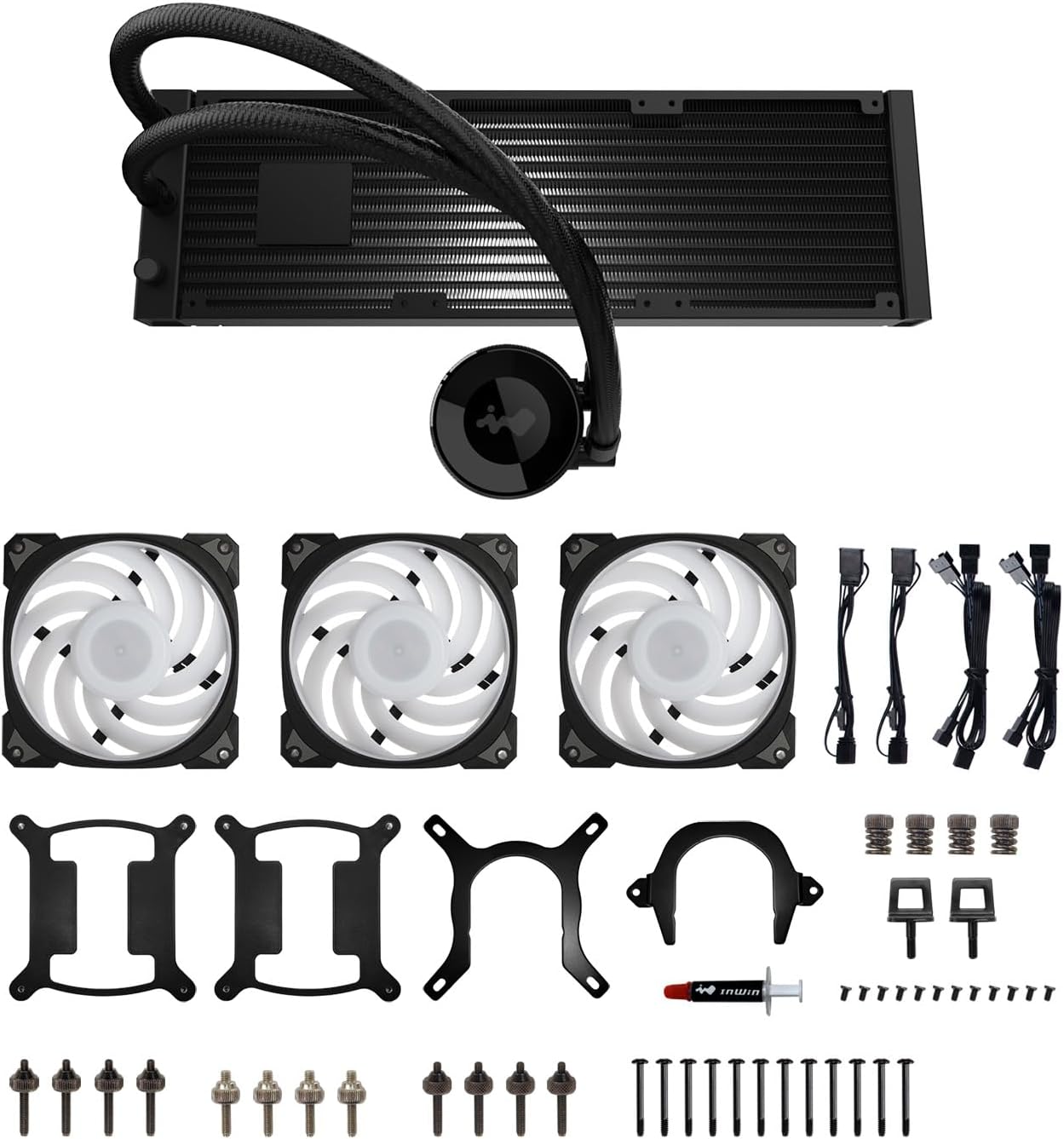 InWin MR36 360MM AIO, Liquid Cooler, ARGB Rotatable CPU Blockhead, 360mm Radiator, 120mm ARGB PWM Fans x 3, AMD Ryzen AM5/AM4; Intel LGA 1700/1200