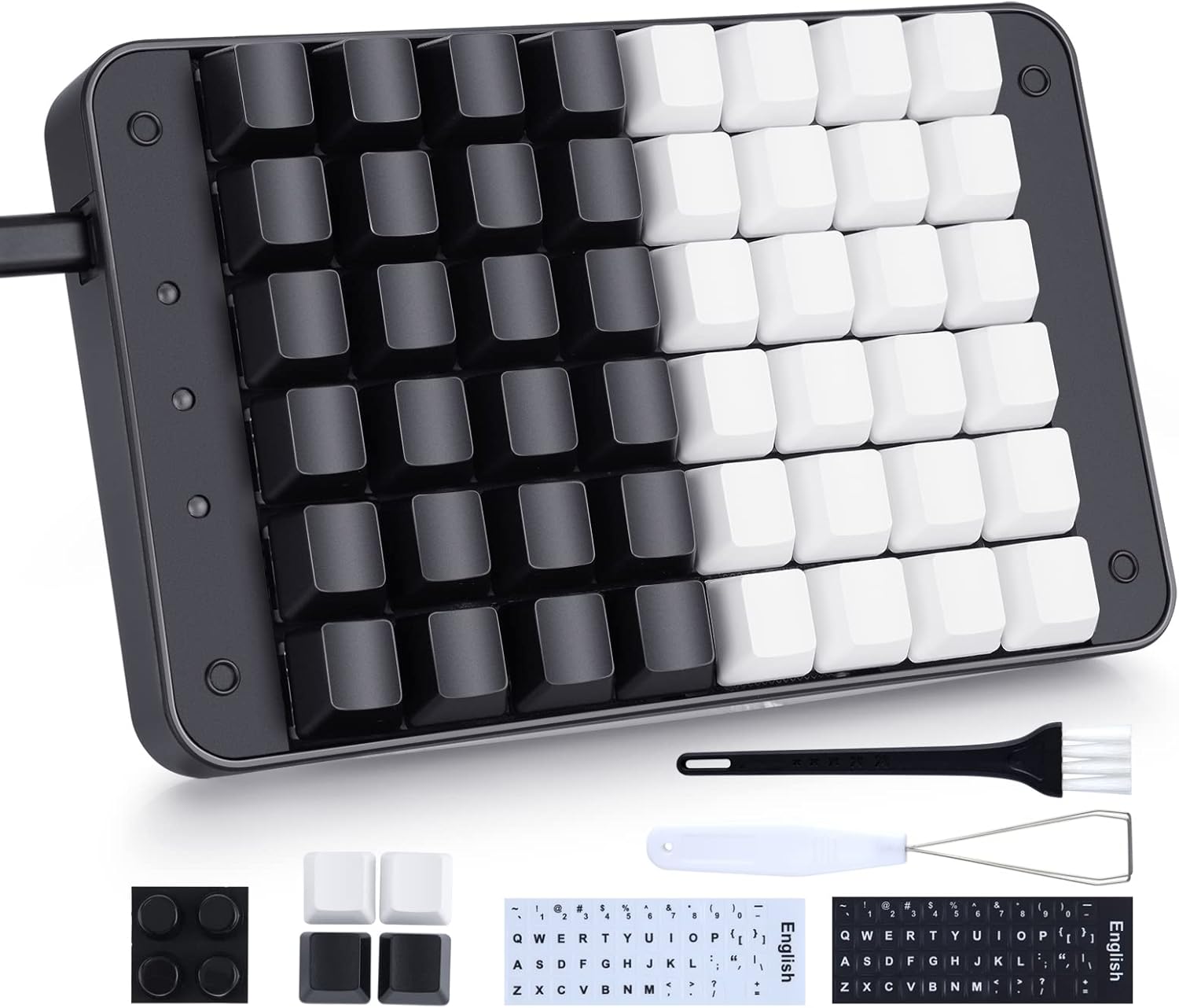 Koolertron One Handed Mechanical Gaming Keyboard, 48 Keys Fully Programmable Mini USB Macro Keyboard with Red Switch, for Gamers/Designers/Video Editor