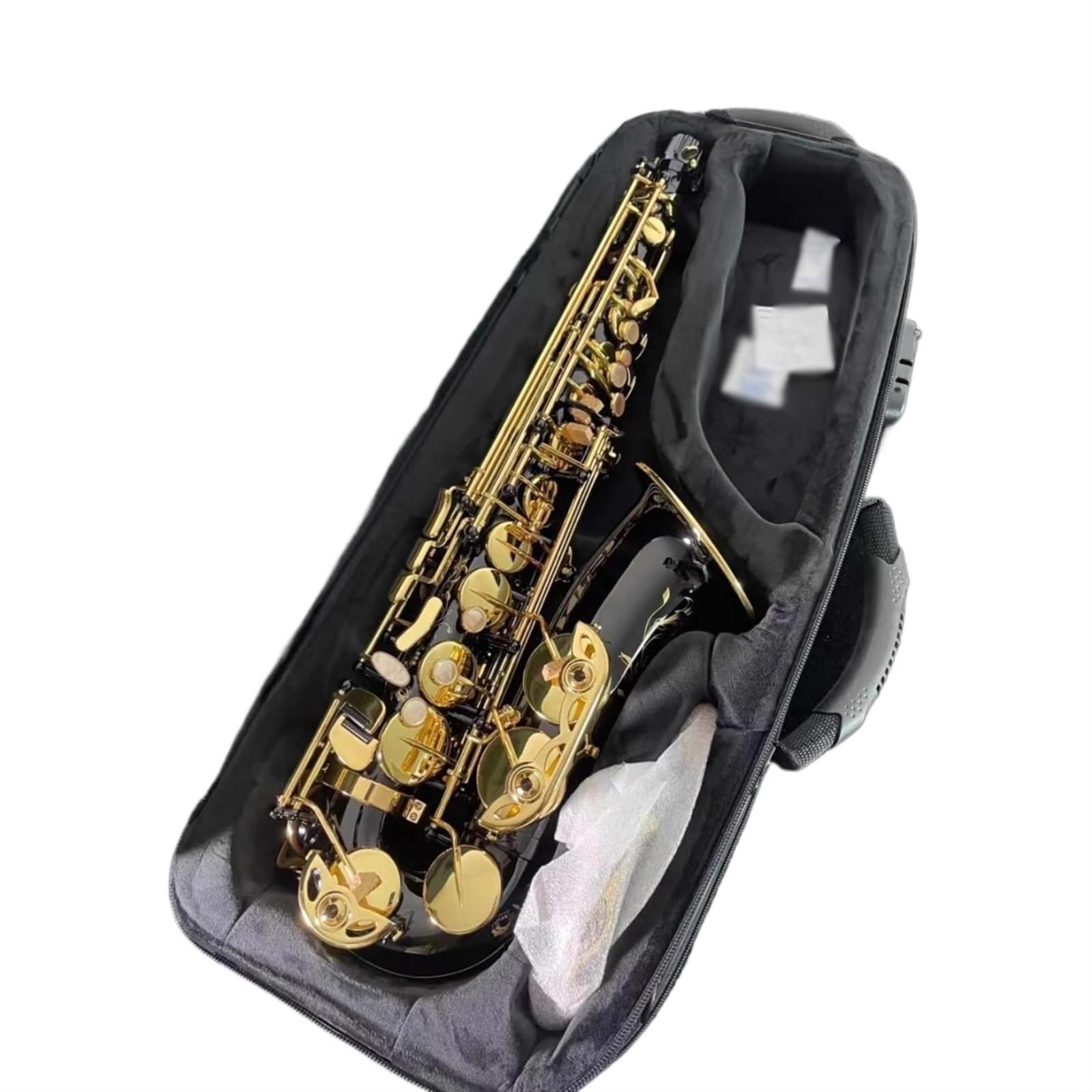 sassofono Sassofono Contralto Mib Nichel Nero Oro Sax Contralto Professionale Sassofono Jazz Strumento A Fiato (Color : Leather bag)