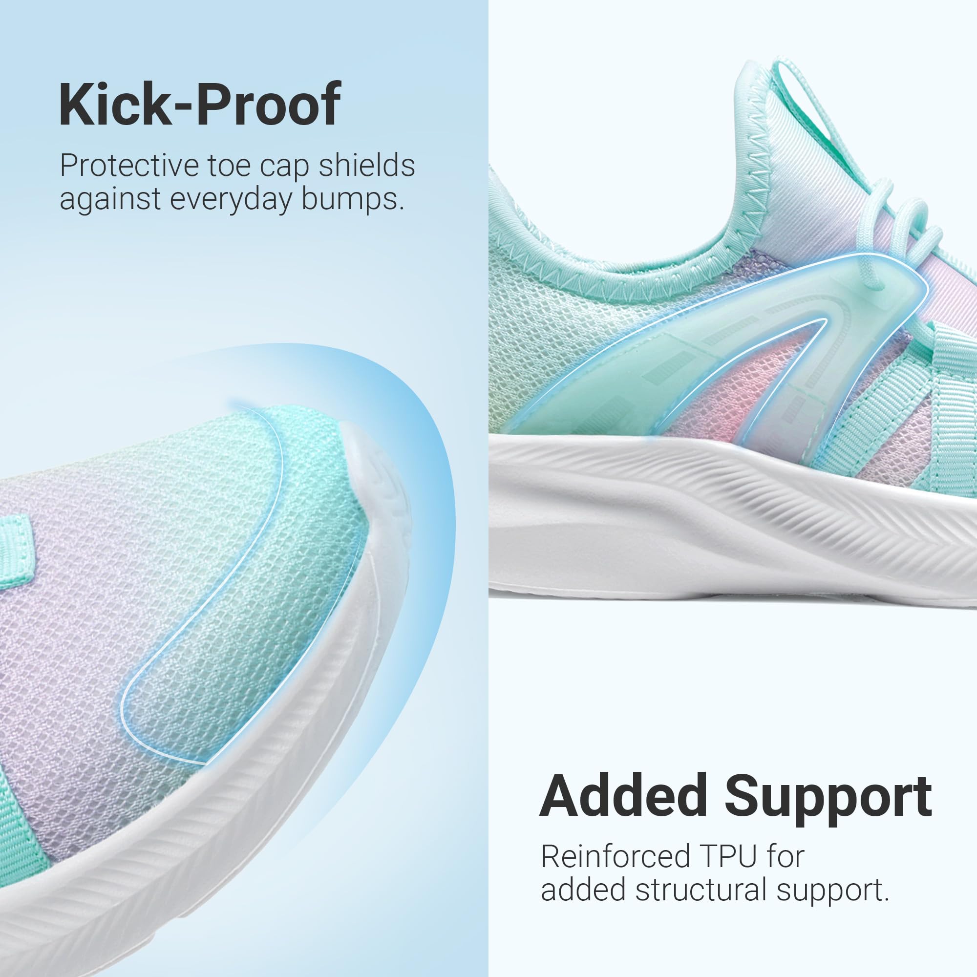DREAM PAIRS Sneakers Slip-on per Bambini e Bambine | Ultra leggero, facile da spostare, traspirante Mesh Fresh Feel, Slip-On Indipendente, zona di flessione dell'avampiede