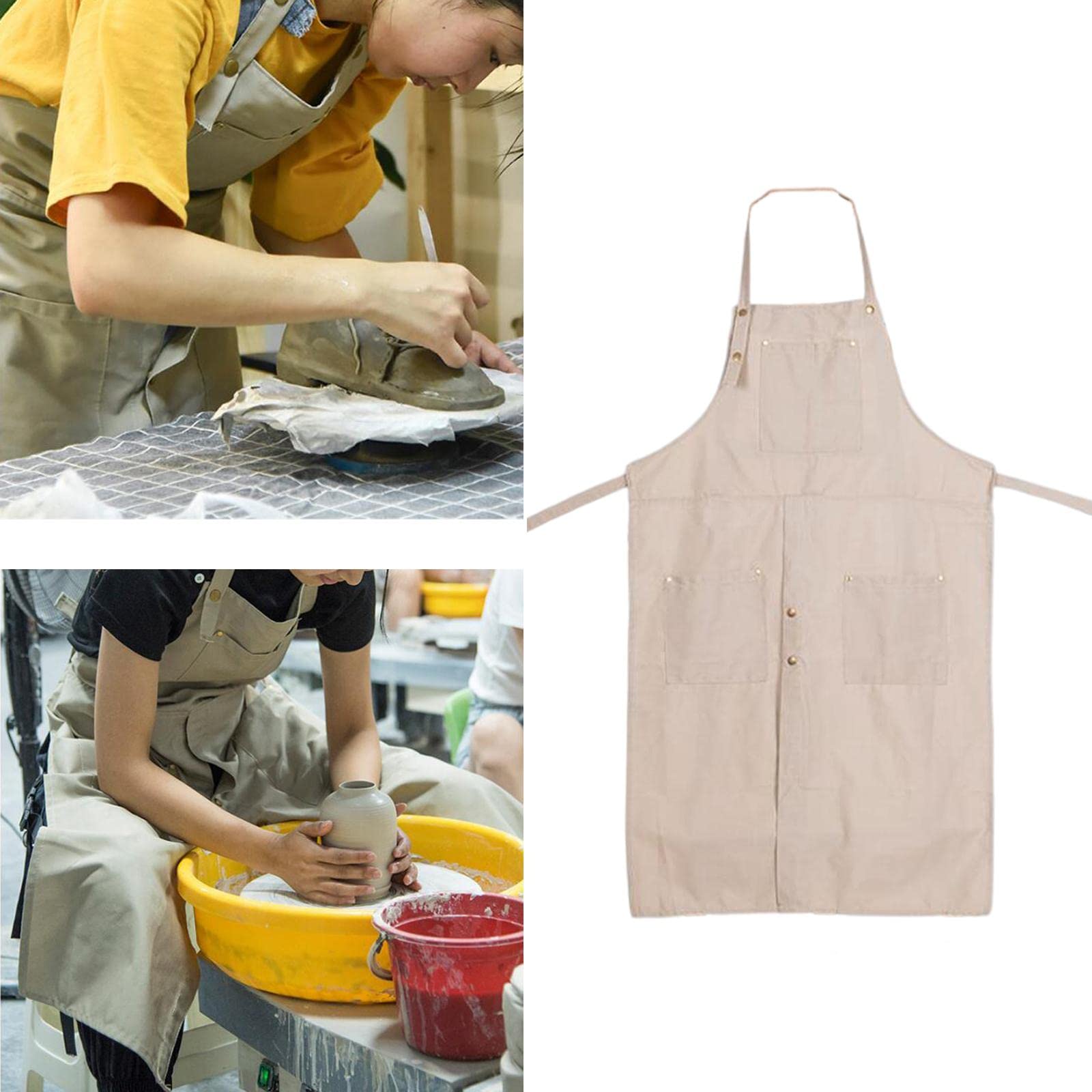 Grembiule Professionale in Tela con Tasche per Lavori di Falegnameria E Tagli di Capelli in Ambienti Chiusi.