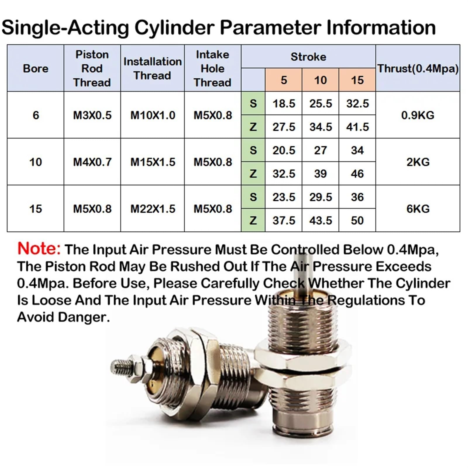 Heschen Cilindro Pneuatico Copatto In Alluinio, SDA 16-20, Alesaggio - Foto 5