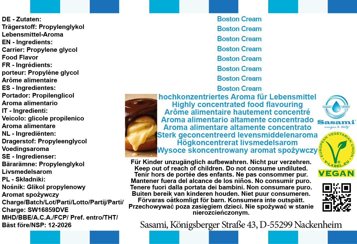 Boston Cream Flavor Concentrate - Vegan - Sasami - 100ml — view 4