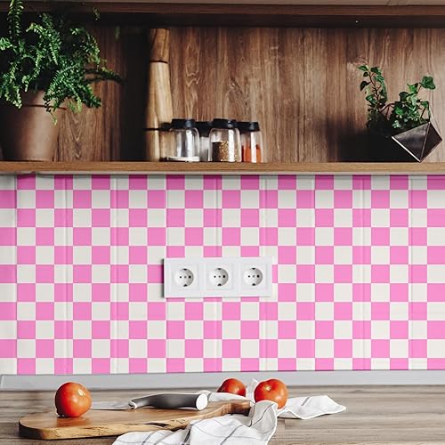 Miniatura 4 de Drydiet Papel tapiz retro de tablero de ajedrez para despegar y pegar, papel tapiz de verano a cuadros, extraíble, decoración decorativa a cuadros