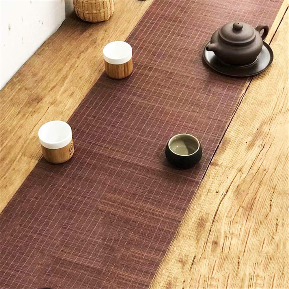 Mode Rechteck Tischläufer Handgemachter Natürlicher Bambus Platzsets Für Esszimmer Party Urlaub Dekoration,1,40 X 250cm(16"×98")