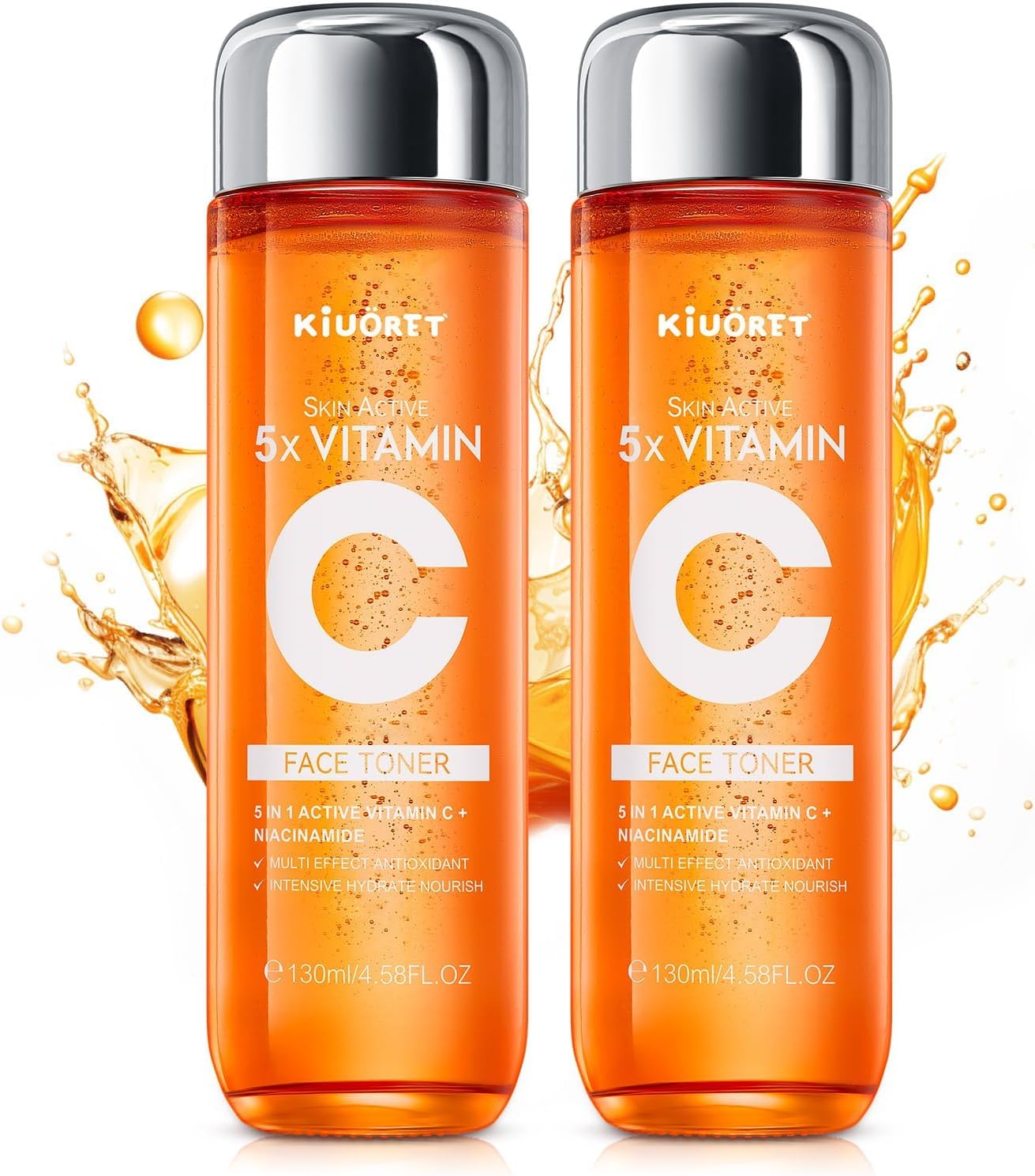 5X Vitamin C Toner - Vitamin C Face Toner with Niacinamide & Hyaluronic Acid Deep Hydration & Improves Skin Tone - Korean Skin Care for All Skins, 130ml