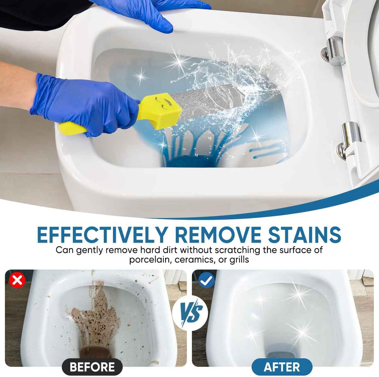 9 Pack Cleaning Pumice Stone Toilet Bowl Stick Cleaner with Handle Hard Water Ring Calcium Buildup Stains Remover Powerfully for Cleaning Toilet Bathtubs Kitchen Sink Grill Pools image 4