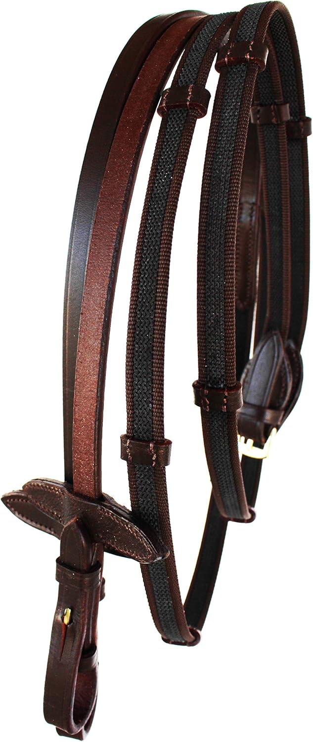 CHALLENGER English Horse Cob All Purpose Jumping Hunter Padded Leather Brown Bridle Reins 803482CKC