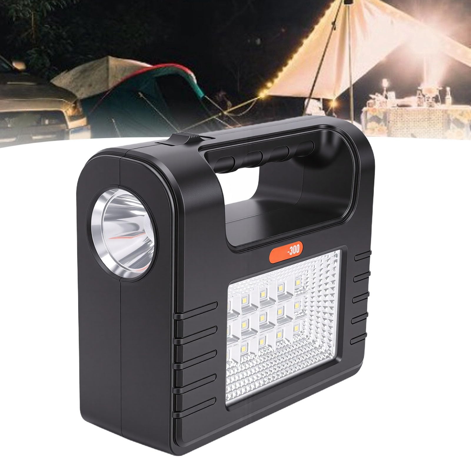 Brrnoo Generador Solar Portátil de 12000 MAh con Panel de Luz de Foco de Alta Luminosidad y 3 Bombillas de 3 W para Exteriores, Camping, Hogar y emergencias.