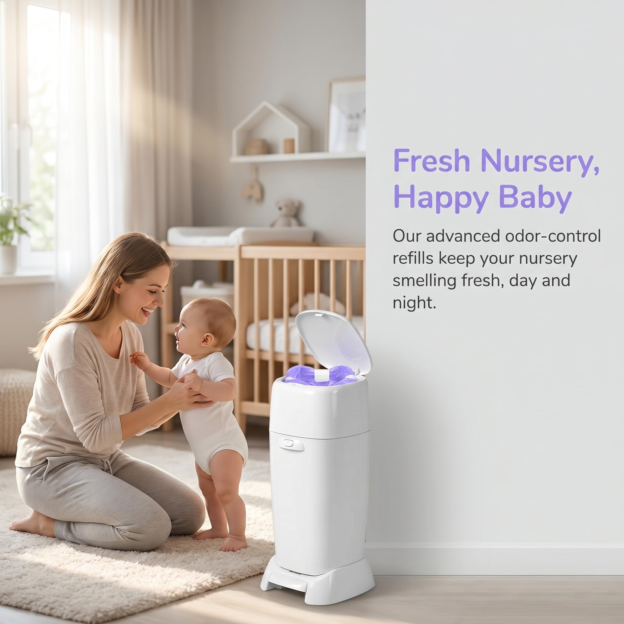 Recharge Poubelle à Couches Gran Capacité Antibactérien Anti-odeurs Compatible Tommee Tippee Genie Litter Locker