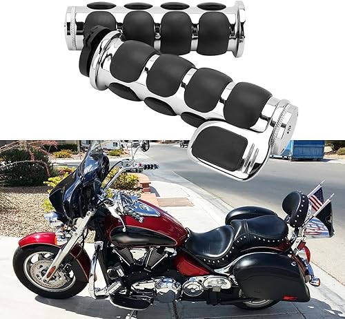 Miniatura 6 de Par de manillares de manillar de motocicleta cromados dobles de 1 pulgada compatibles con Cruisers Harley Yamaha Suzuki