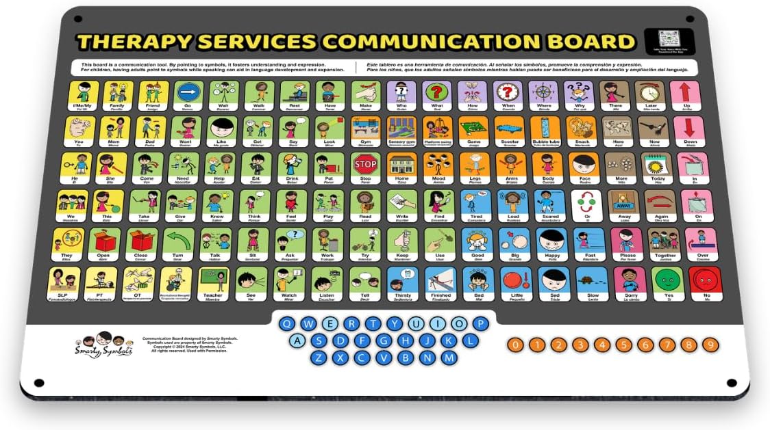 Bilingual Therapy Communication Board for Pediatric Clinics - Enhance Inclusivity in Healthcare with 108 Essential Words - Inclusive Communication Aid for Autism