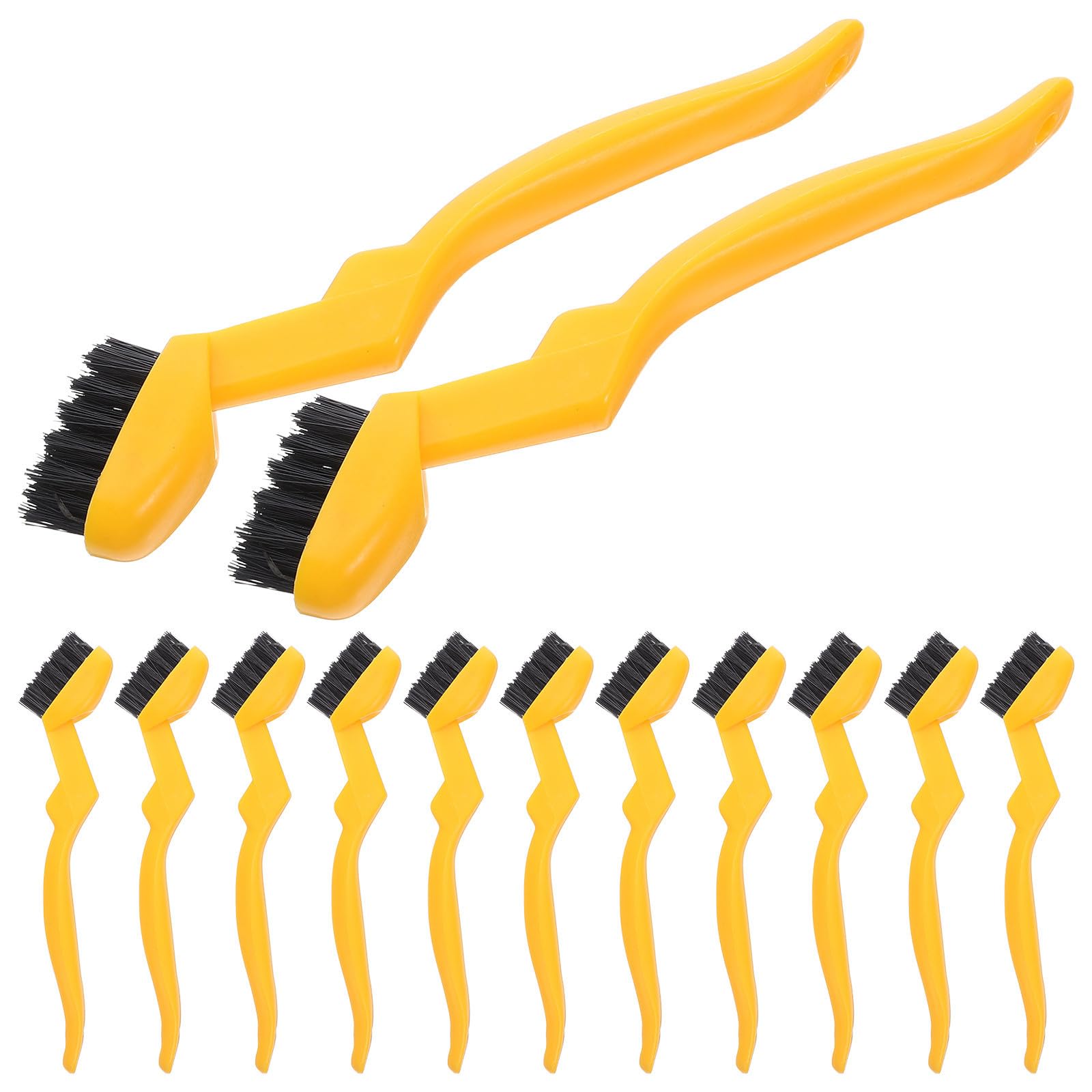 Cepillo de Limpieza de Cocina para Grietas, 30 Piezas, cerdas de Nailon Resistentes al Desgaste, Mango ergonómico Amarillo, para Estufa, tuberías y Esquinas, Limpieza de Huecos