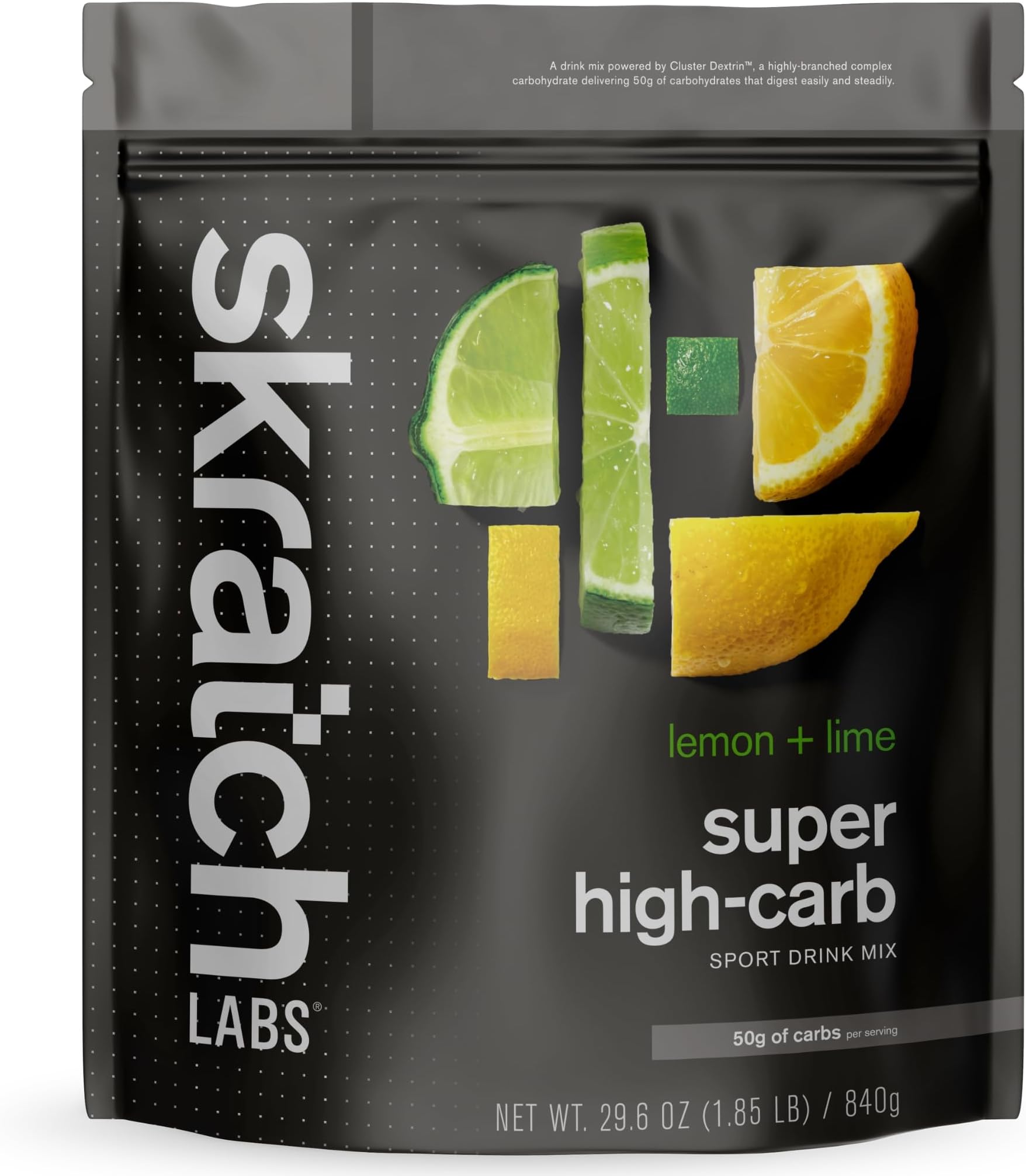 Skratch Labs Super High-Carb Hydration Powder | Carbohydrate Powder with Cluster Dextrin and Electrolytes | Endurance Energy Drink | Lemon + Lime (840g) | Non-GMO, Gluten Free, Vegan, Kosher