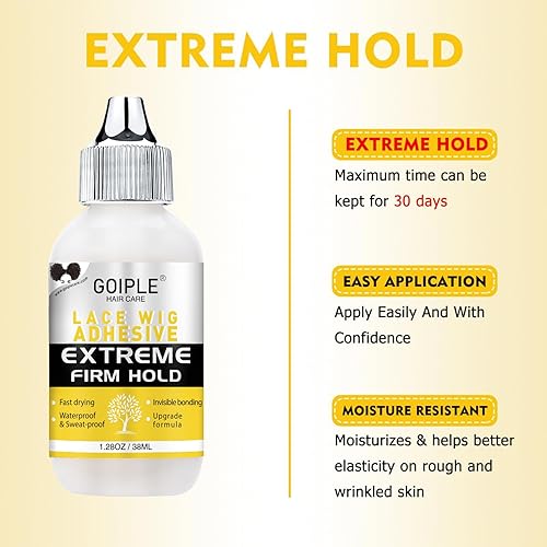 Miniatura 9 de Pegamento de encaje para peluca de encaje frontal, impermeable, pegamento para peluca de encaje frontal para pelucas con herramientas y barra de