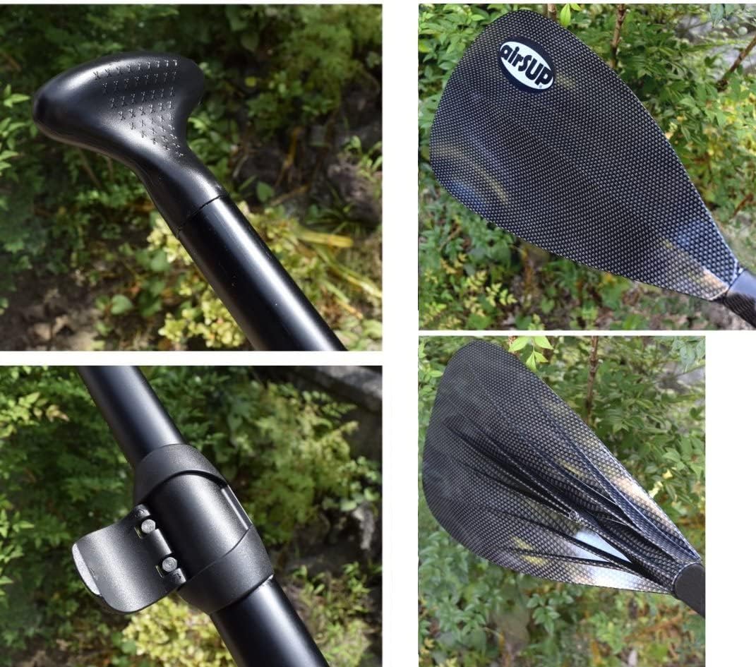 Tough 3 Piece Compact Paddle for Inflatable SUP Light 33oz with NO Twist - Oval Shaft by airSUP