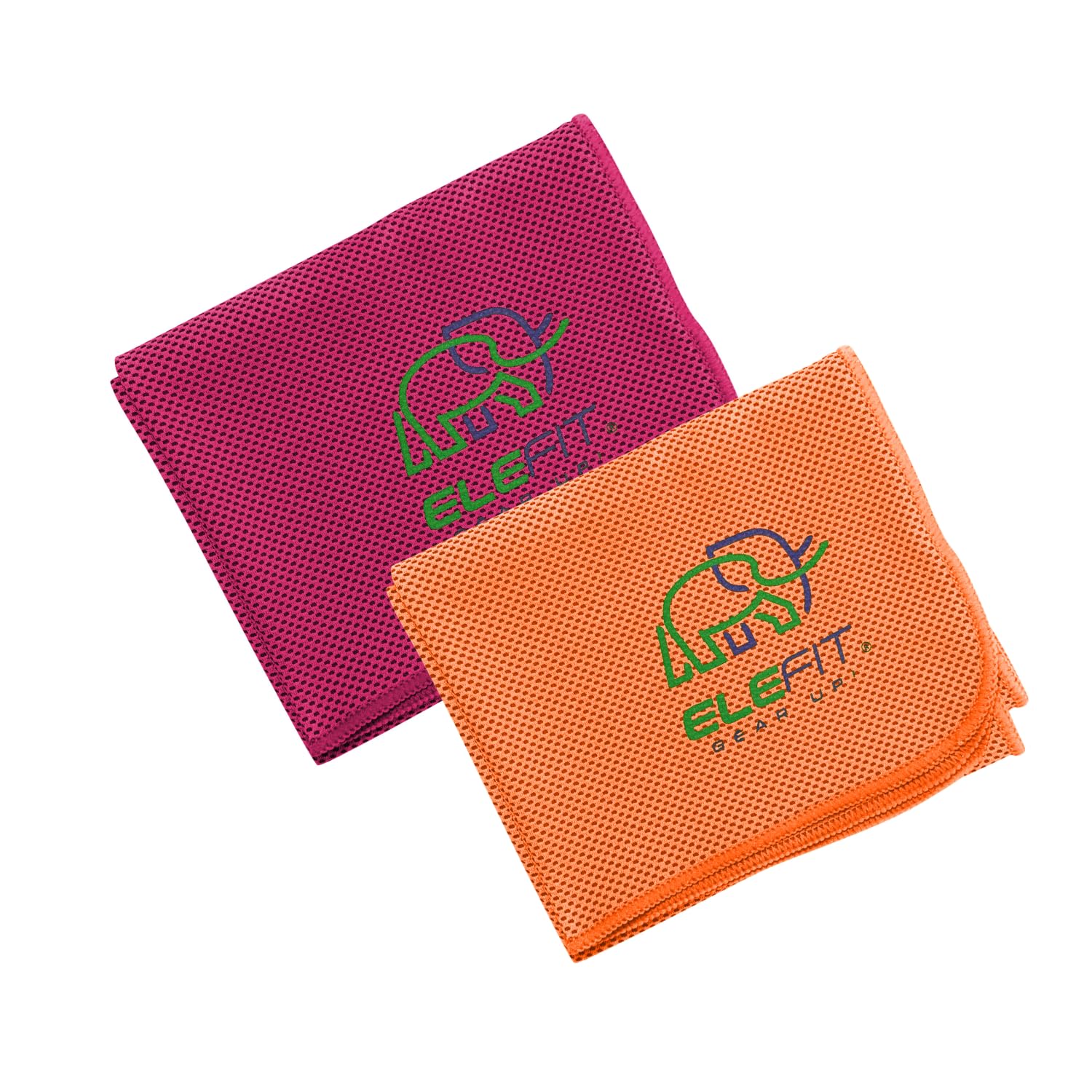 Cooling Towels, Set of 2, Mesh Sports Towels with Carrying Case, Orange and Maroon (Orange, Maroon)-image-16