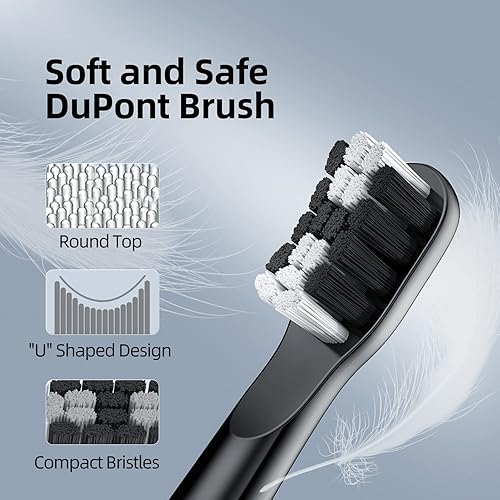 Miniatura 6 de XFU Cepillo de dientes sónico para adultos y niños 3 cabezales de cepillo Dupont con 5 modos e impermeable IPX7 cepillo de dientes eléctrico con