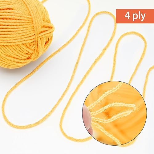 Miniatura 3 de NICEEC Hilo suave de colores surtidos de 10.58 oz, peso deportivo, 100% acrílico, 4 capas, hilo de bombones para ganchillo y punto, kit de