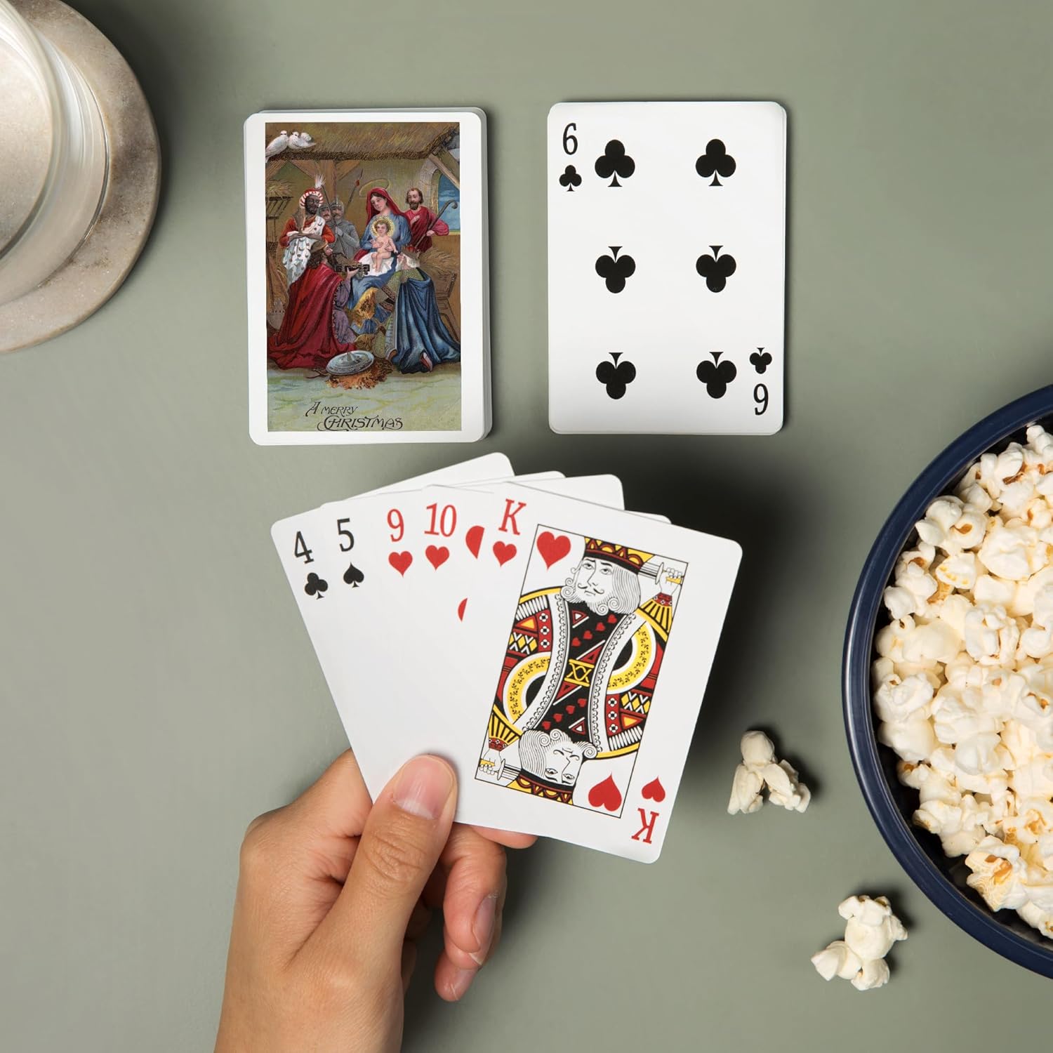 Lantern Press A Merry Christmas, Nativity Scene, Vintage Holiday Art, 52 Playing Cards for Adults, Poker Size Card Deck