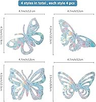 Vista 2 de GORGECRAFT 16 calcomanías de alerta de vidrio para ventana de mariposa, anticolisión, animales, arcoíris, para pájaros, pegatinas, película