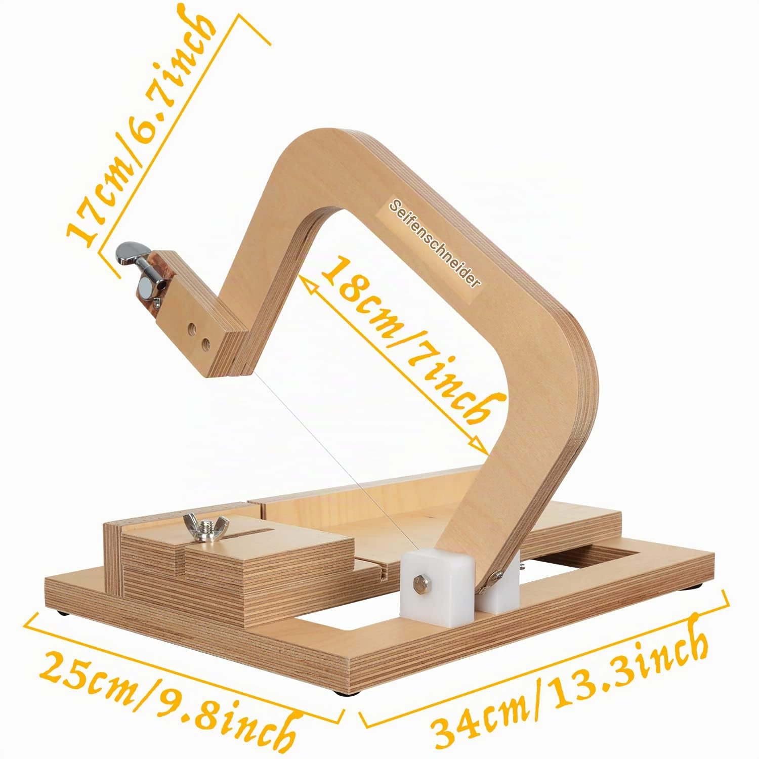 Holzseifenschneider Einstellbarer Drahtschneider Schneidwerkzeug für handgemachte Seifenherstellung Kerzen Trimmen Käse DIY Schneidwerkzeug