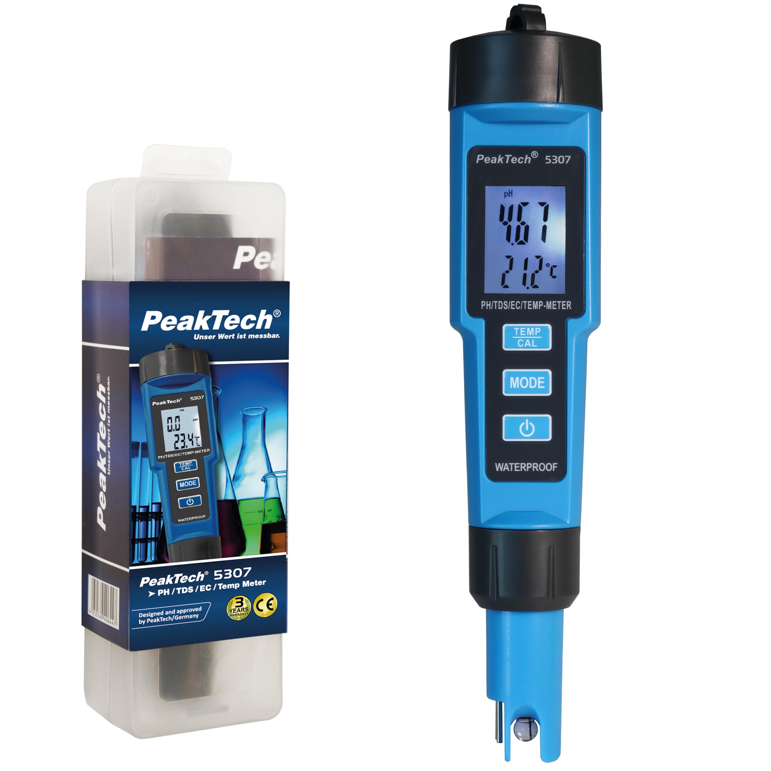 Misuratore di pH/EC/TDS/TEMP PeakTech 5307