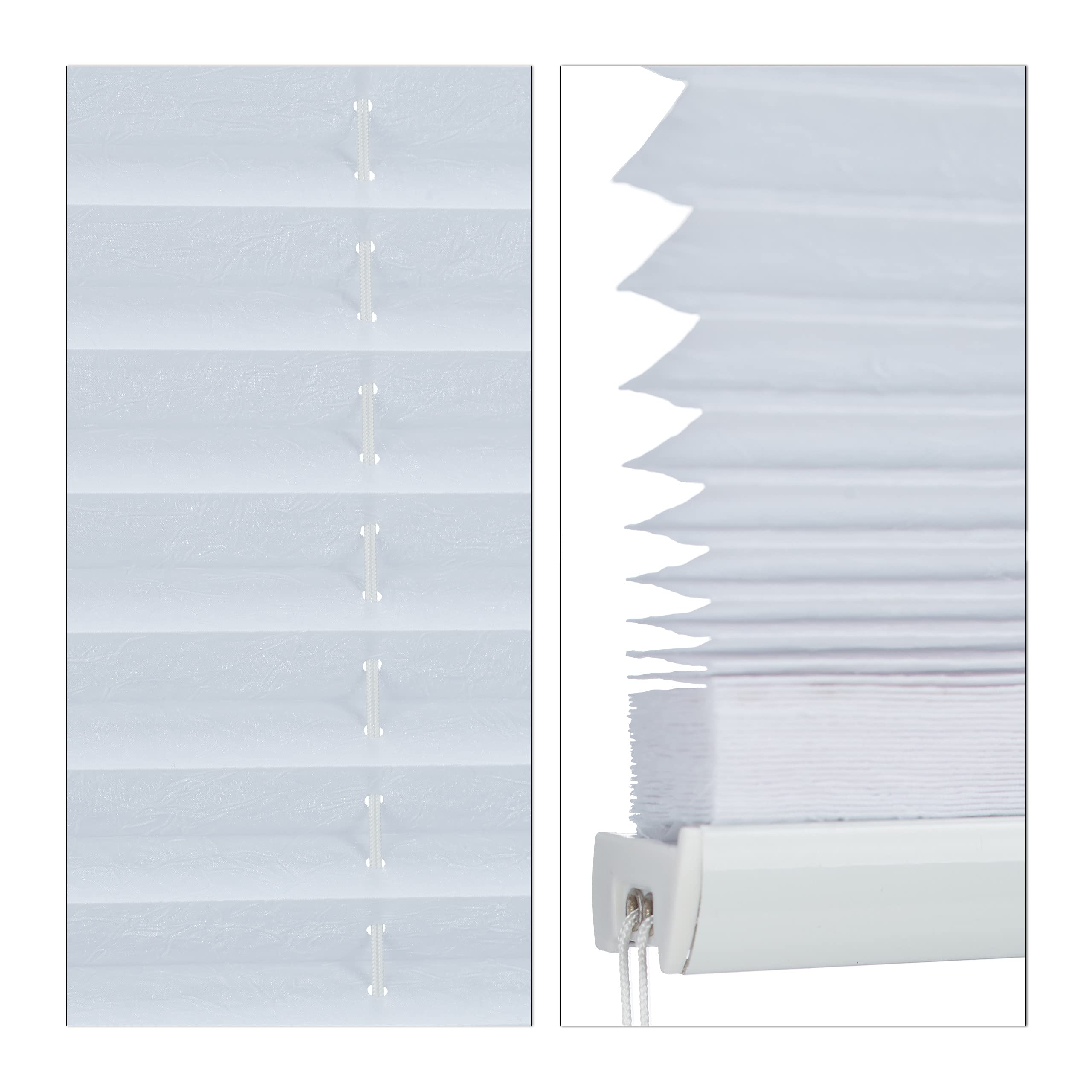 Store vénitien sans perçage, volet fenêtre, Semi-Transparent, Laisse Passer la lumière, 90 x 210 cm, Blanc