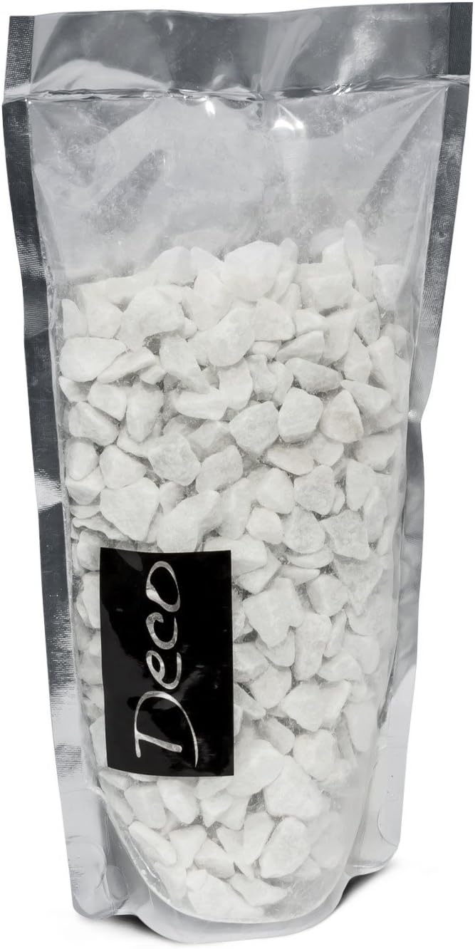 Decorative gravel chippings, 0,5 kg in white colour