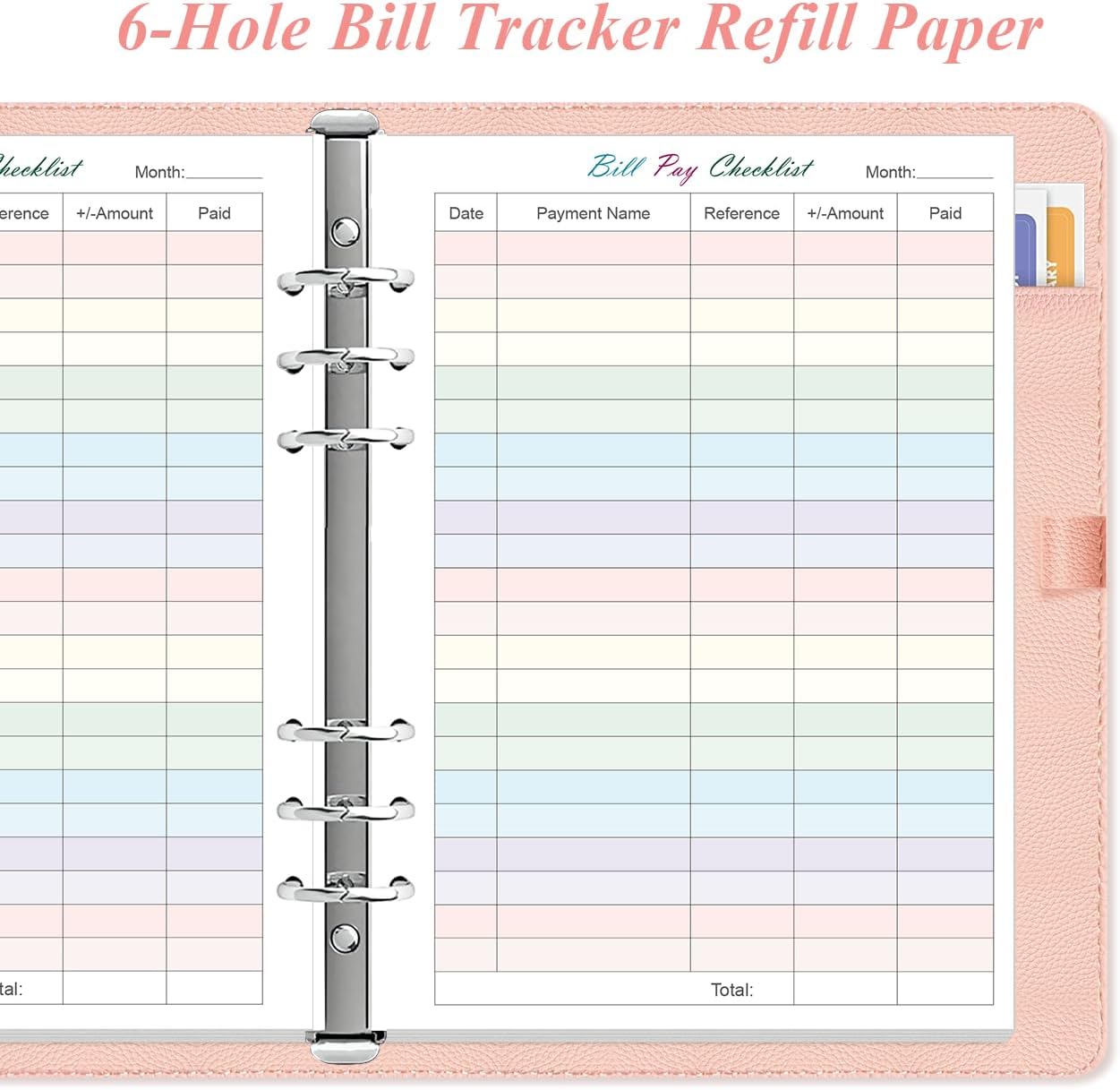 Stay Organized with Payment Checklist Refills: 50 Colorful Budget Forms for A5 Binders!