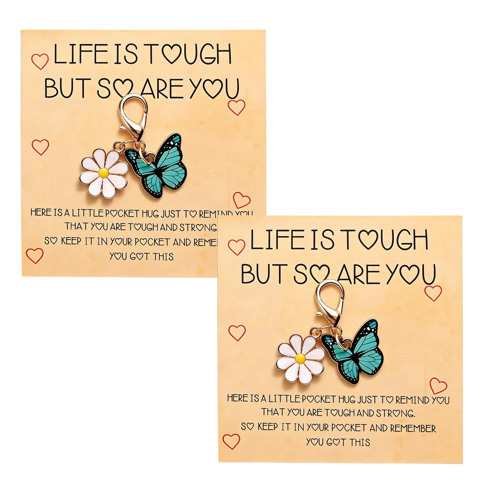 Xnqelerate 2Pcs Sunflower Butterfly Daisy Keyrings, Acrylic Butterfly Gifts For Women Keyring Set, Gifts For Women, Birthday, Valentine'S Day, Graduation