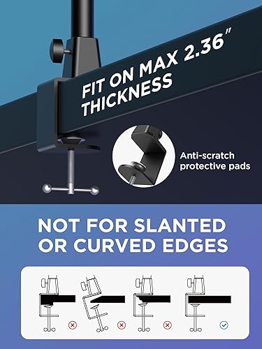 Miniatura 7 de InnoGear Brazo de brazo de micrófono, soporte para micrófono con canales de gestión de cables, elevador de altura para Blue Yeti FIFINE AM8 K669B