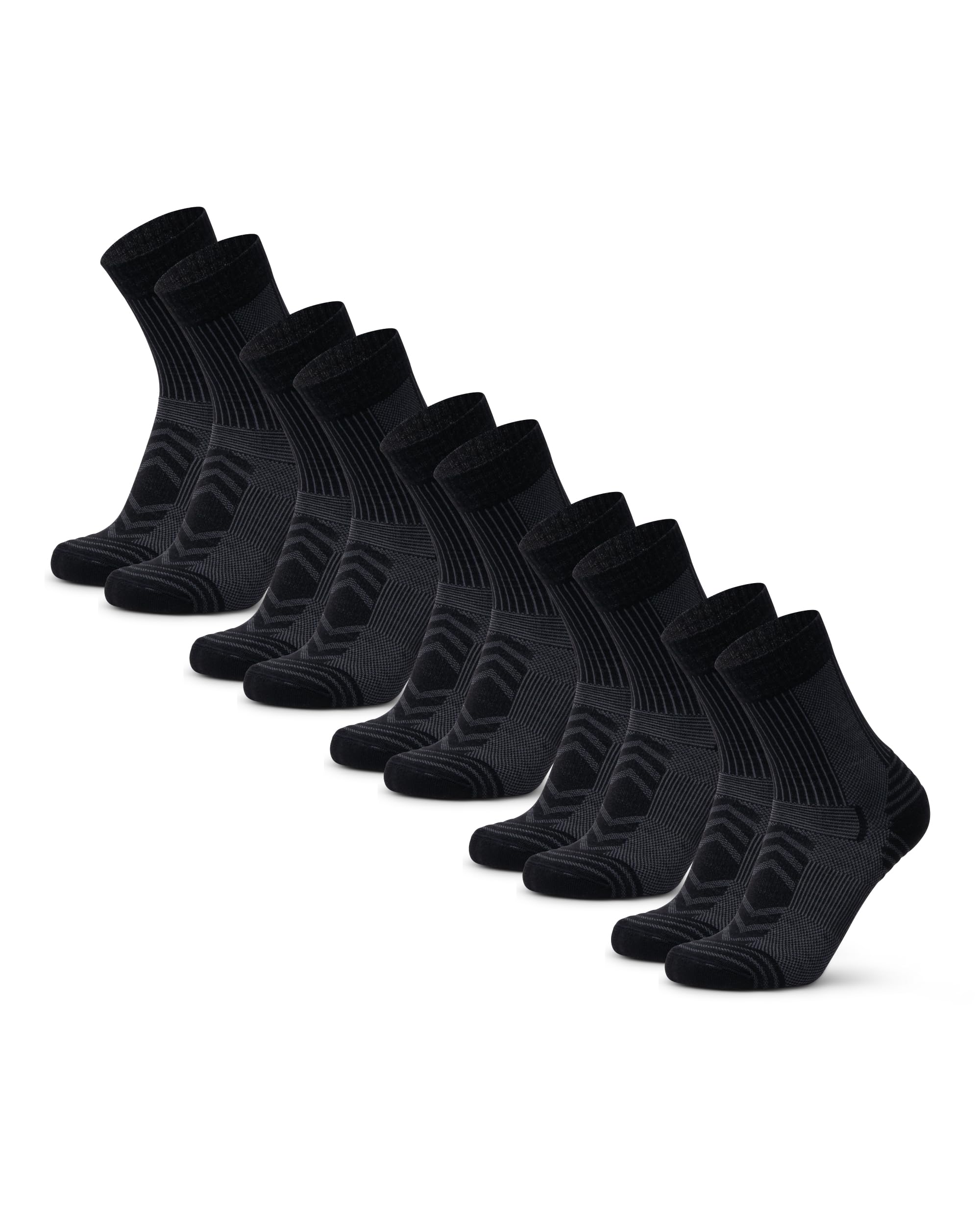 DANISH ENDURANCE Mens Womens Lightweight Merino Wool Hiking Socks Anti Blister 3 Pairs