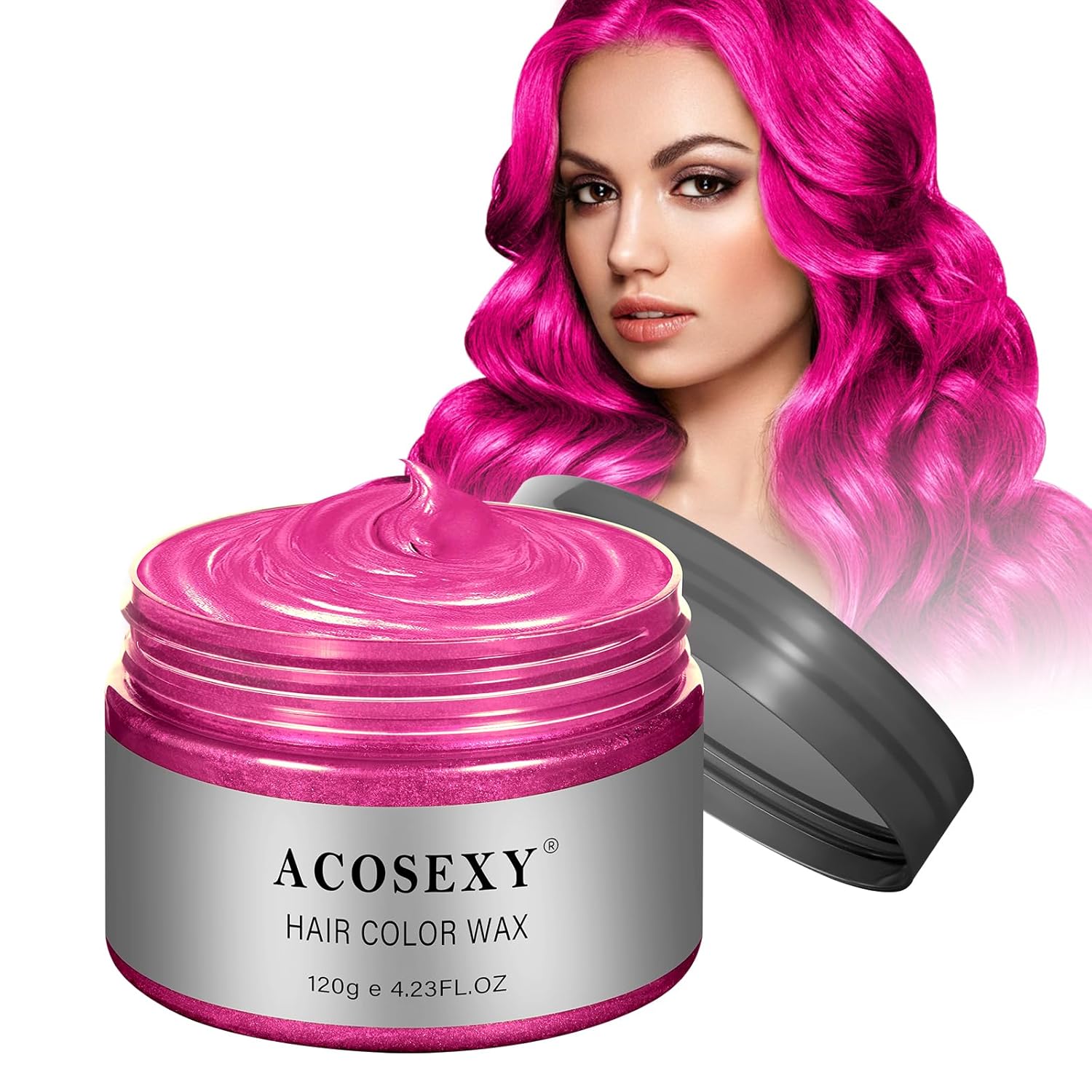 Photo 1 of Pink Hair Spray,Temporary Hair Color Wax,Hair Color Spray Wax, Pink Hair Dye,Hair Spray Color Temporary for Cosplay,Party,Masquerade, Halloween.etc (Pink, 1 Pack)