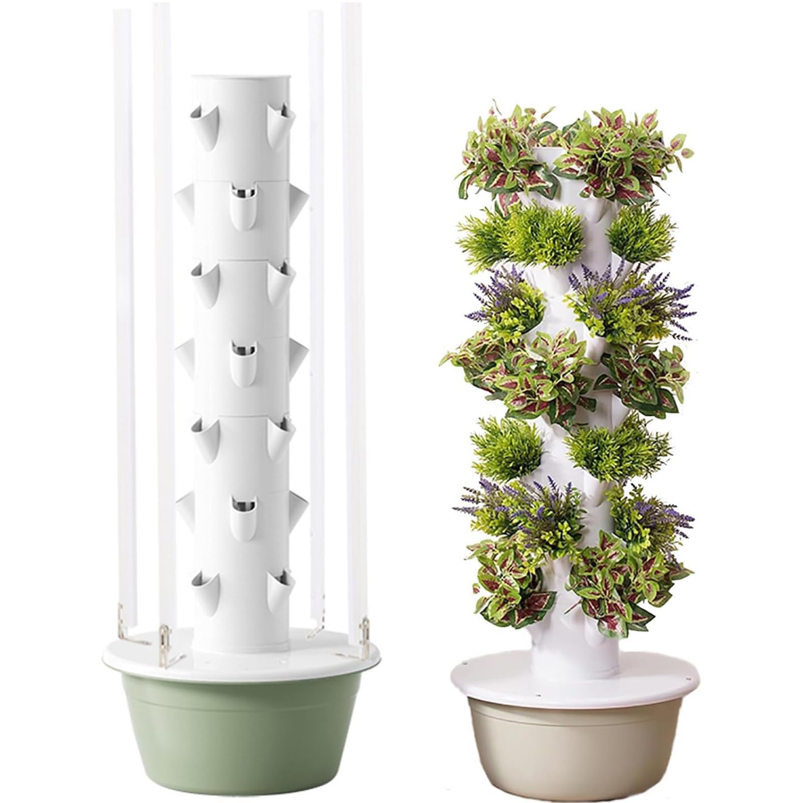ylpddmm Vertical Hydroponic Grow Tower Aeroponic Tower for Fruits and Vegetables 7Layer-Withlight
