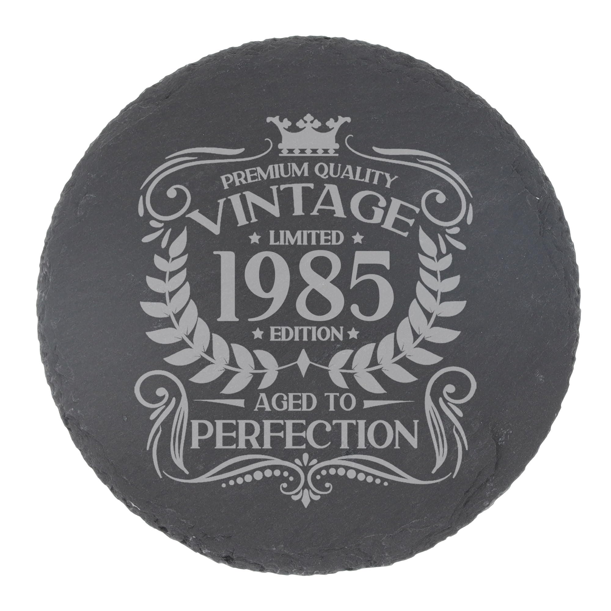 80th Birthday Gift for Men Vintage 1946 Aged to Perfection Engraved Slate Coaster Present for 80 Year Old Etched Natural Slate Placemat (Round Slate) — view 196