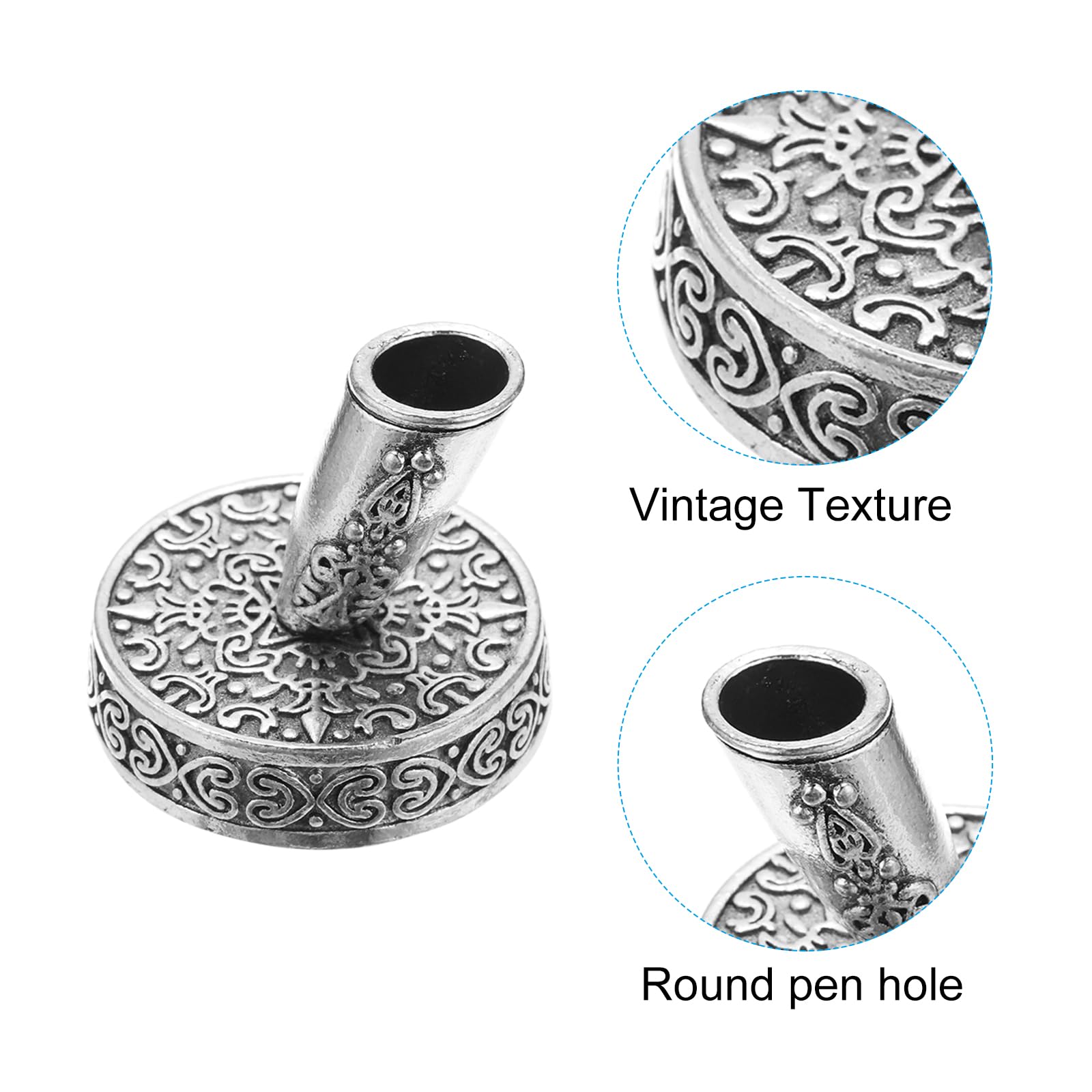 PATIKIL 4 Pieces Vintage Round Metal Pen Holder - Image 4