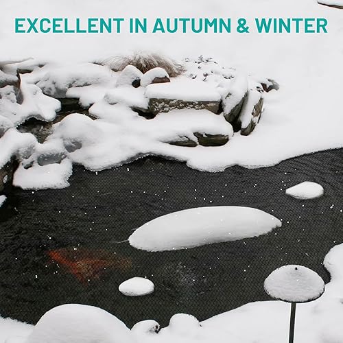 Miniatura 5 de Red de estanque, red de estanque de 14 x 14 pies para estanques Koi, red de estanque duradera y resistente para atrapar hojas y escombros, ahuyentar