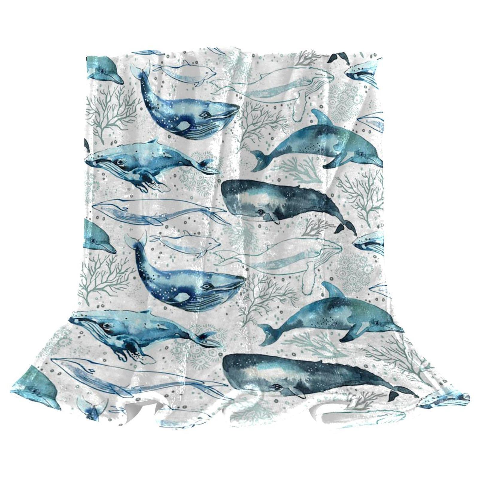Couverture polaire baleine et dauphin pour une douceur marine dans la chambre