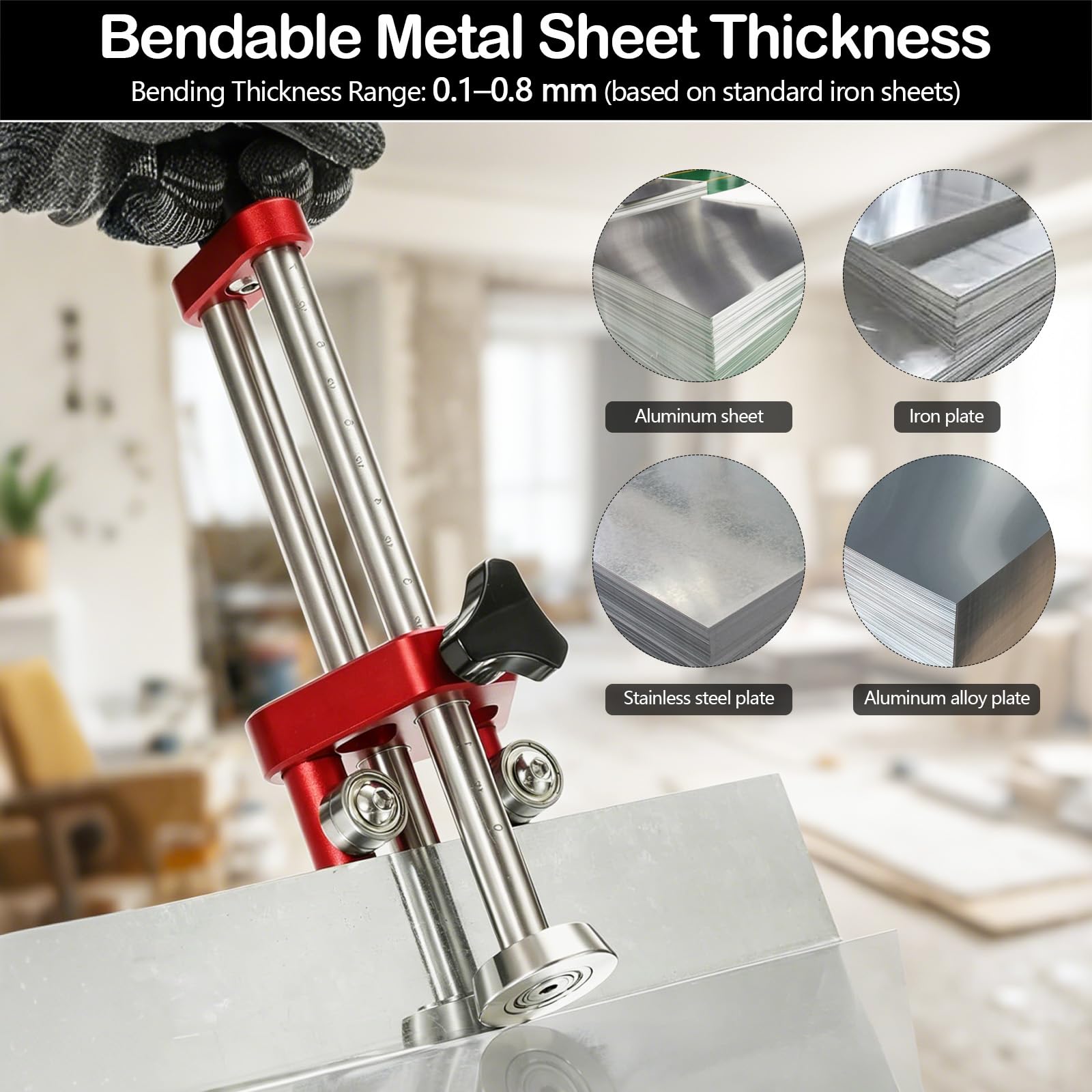 Cintreuse De TôLe, Outil De Pliage Coupe-Bordures Pour MéTaux Outil De Travail De La TôLe Outils De Couvreur Cintreuse Manuelle Machine à Cintrer Portative