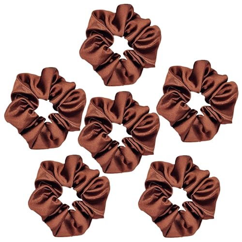 Miniatura 8 de 6 coleteros de satén de cristal para el cabello, ligas de seda suave, bandas para el cabello de moda, cuerdas elásticas para coletas, accesorios