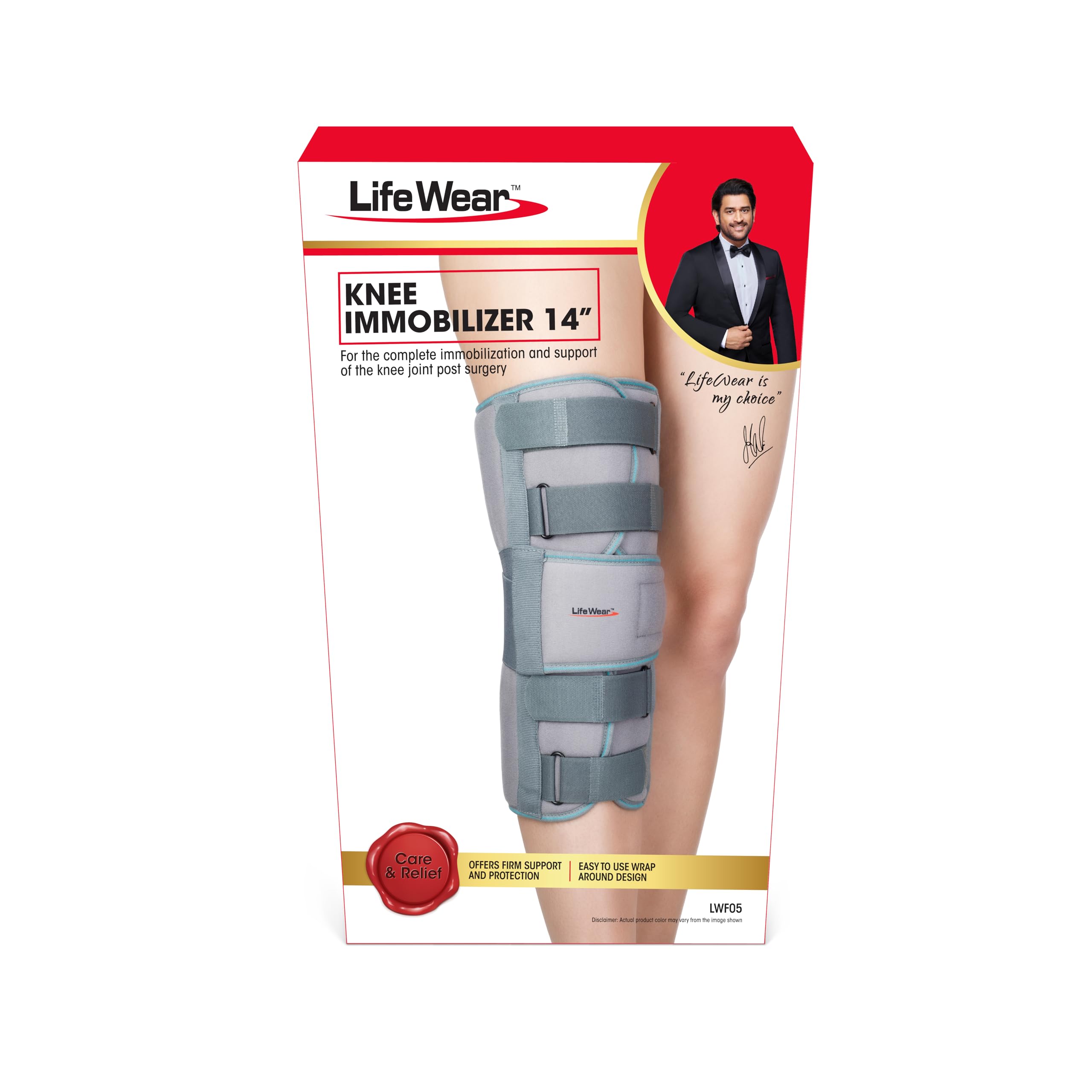 Life Wear Knee Immobilizer, Post-Surgical and Injury Support Brace with Anatomically Contoured Metal Stays, Patella Strap, and Foam Lamination, Size (S), 14" Length-picture-22