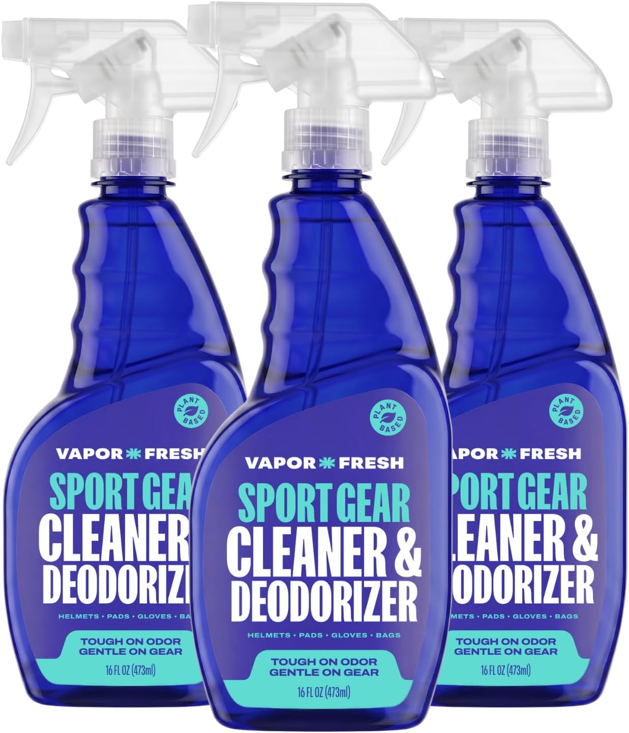 Vapor Fresh Sports Cleaner and Deodorizer - For Boxing Gloves, Sports Pads, Helmets, Gym Bags, Gym Equipment and More - Naturally Powered By Plants, 16 Fl Oz (3-Pack)