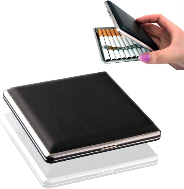 Leather Cigarette Case Holder Storage 20pcs 84mm
